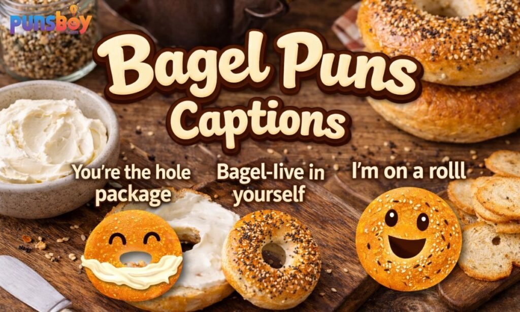 Bagel Puns Captions