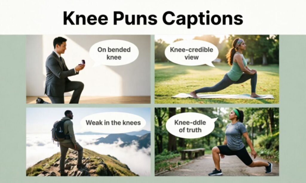 Knee Puns Captions