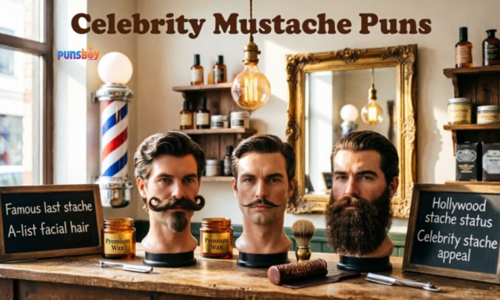 Celebrity Mustache Puns