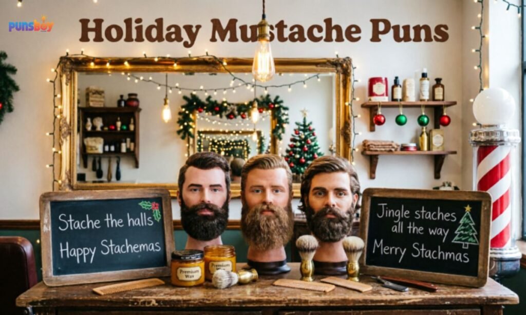 Holiday Mustache Puns