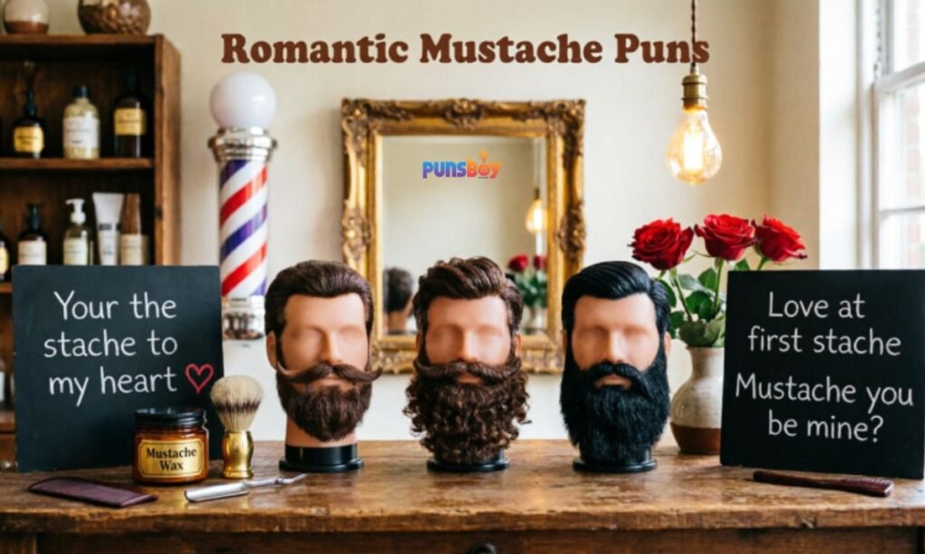 Romantic Mustache Puns