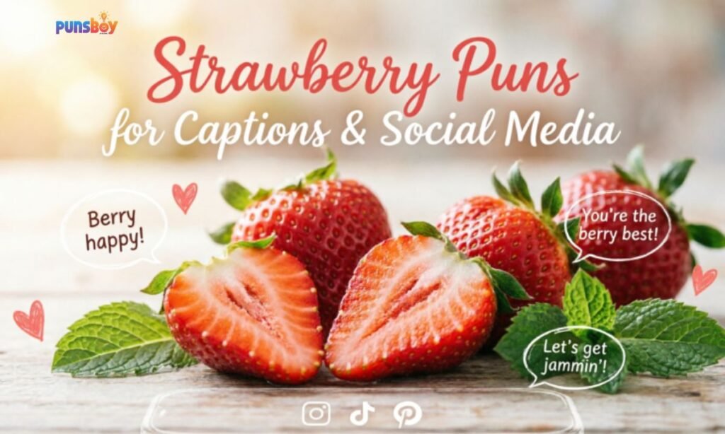 Strawberry Puns for Captions & Social Media
