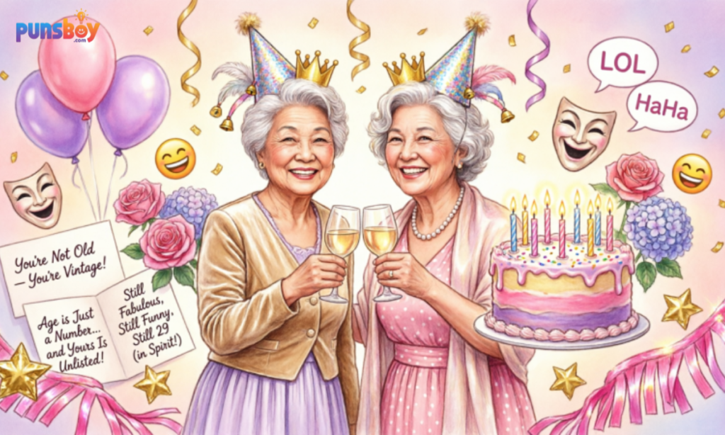 Old Age Birthday Jokes and Puns for Her