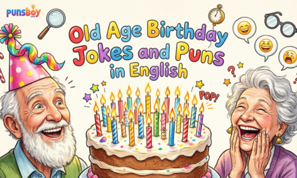 Old Age Birthday Jokes and Puns in English