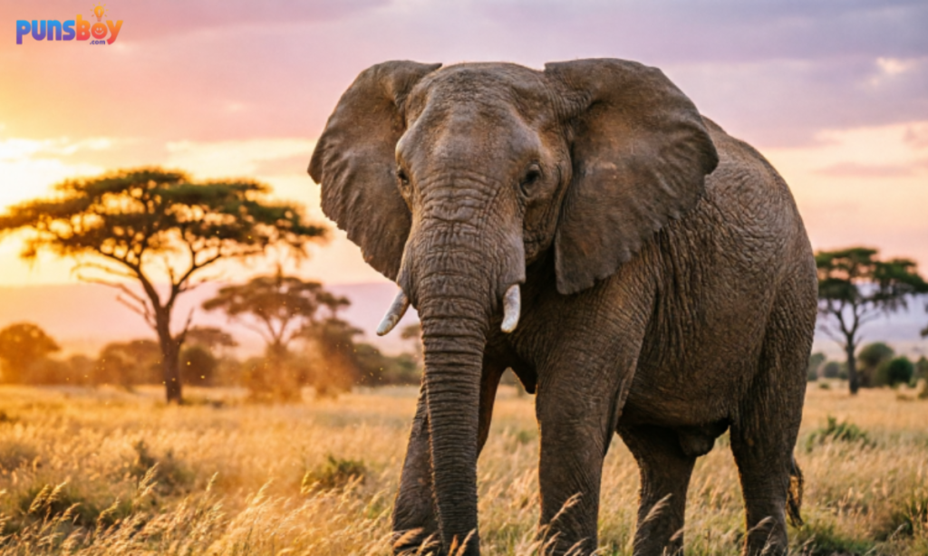Elephant puns captions