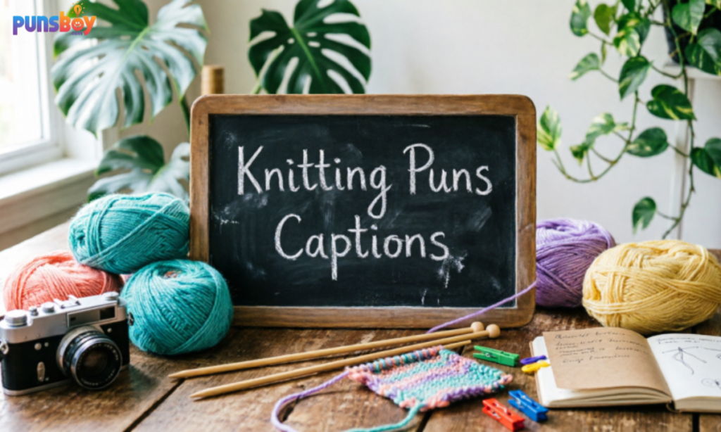 Knitting puns captions